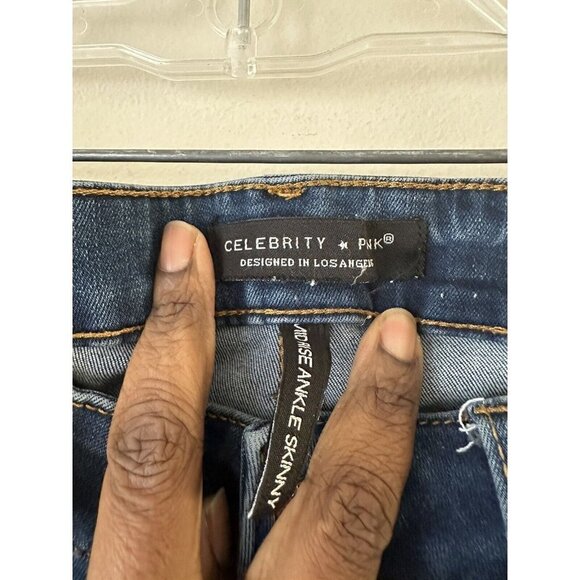 Celebrity Pink Mid Rise Ankle Skinny Jeans Size 3/26 Raw Hem Style CJ2203305 - Picture 3 of 11